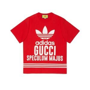 NWT Gucci x Adidas Cotton Jersey Speculum Majus T-shirt In Red Size M